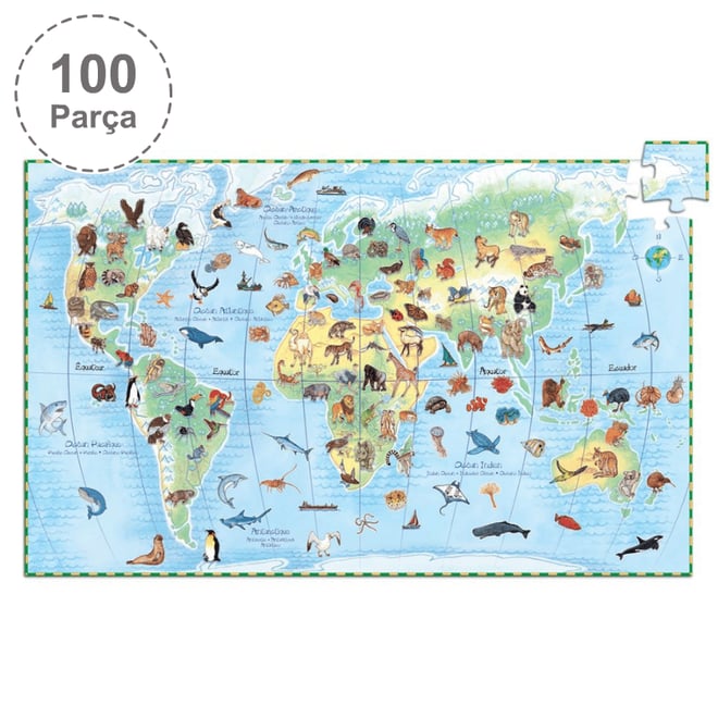 Djeco Klasik Puzzle 100 Parça/ World'S Animals