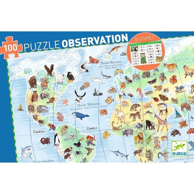 Djeco Klasik Puzzle 100 Parça/ World'S Animals