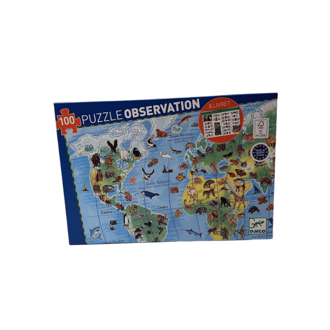 Djeco Klasik Puzzle 100 Parça - World's Animals