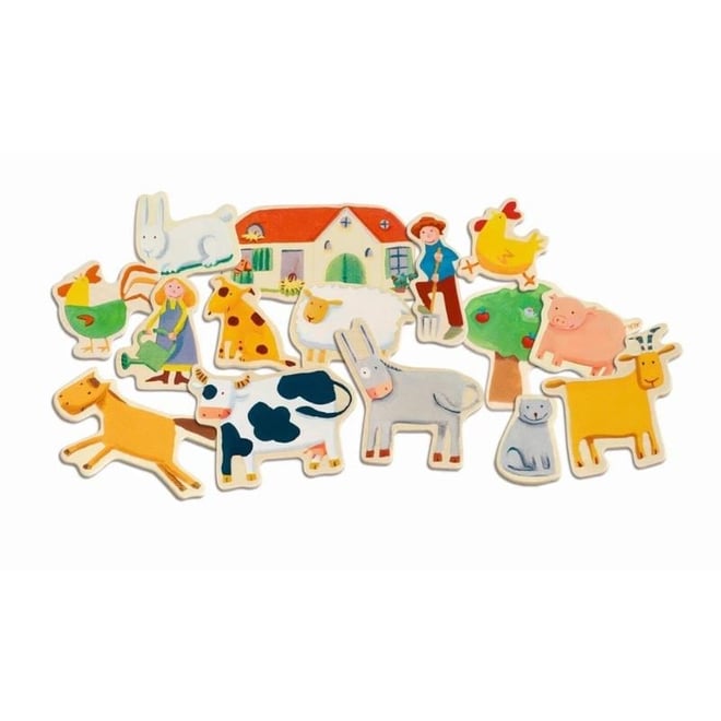 Djeco Mıknatıslı Oyunlar - Wooden Farm Magnets