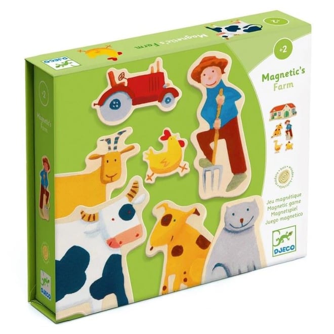 Djeco Mıknatıslı Oyunlar - Wooden Farm Magnets
