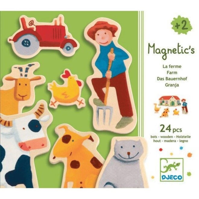 Djeco Mıknatıslı Oyunlar - Wooden Farm Magnets