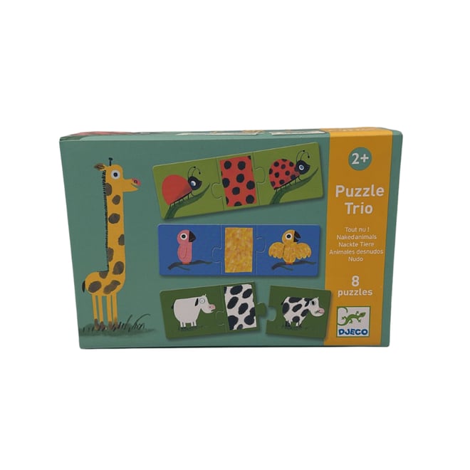 Djeco Üçlü Puzzle - Naked Animals