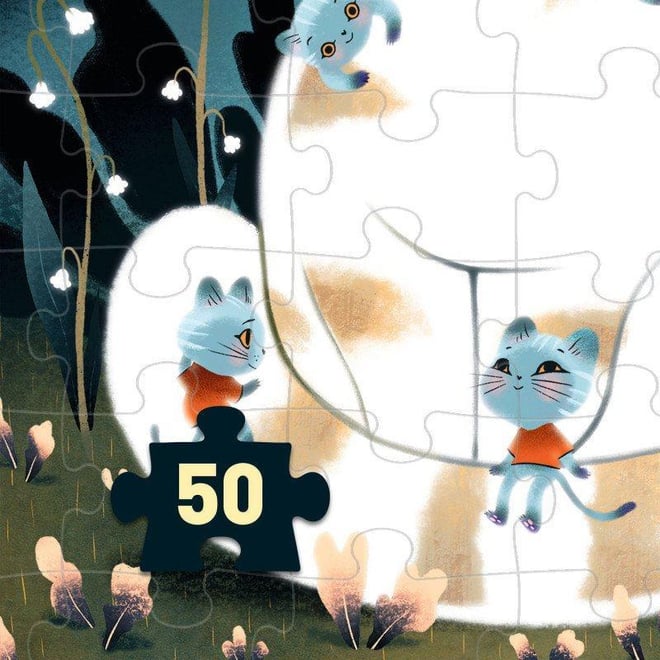 Djeco Wizzy Puzzle 50 Parça / Cuddly Cats