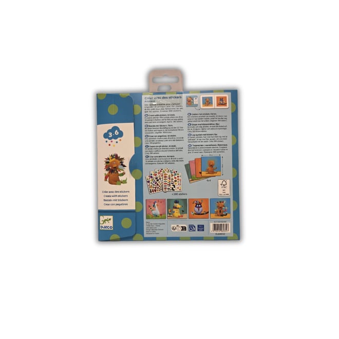 Djeco Yapıştırma Kartları - Create Animals