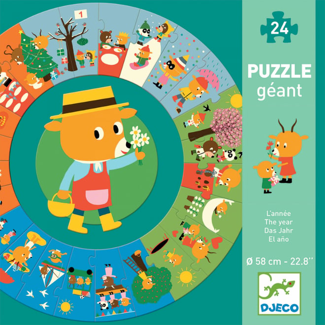 Djeco Yuvarlak Puzzle 24 Parça - Bir Yıl