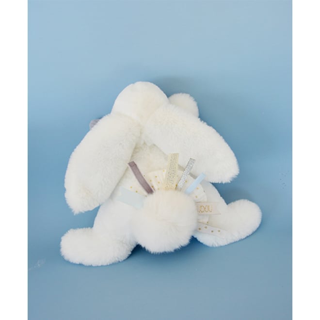 Doudou Beyaz Ponpon Tavşan 25 cm