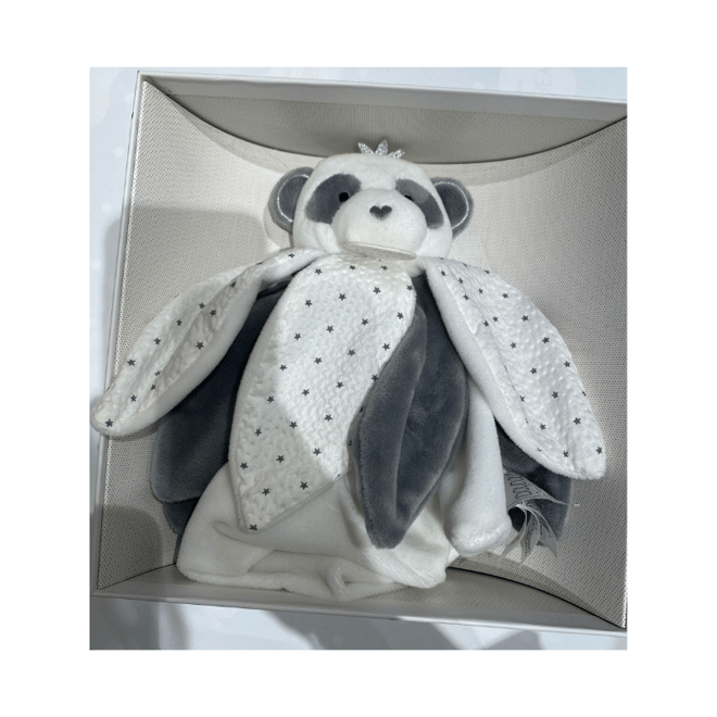 Doudou Hediye Kutulu Gri Panda Uyku Arkadaşı 26 cm