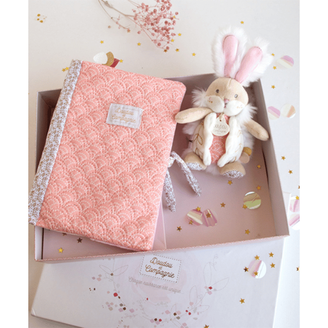 Doudou Kitap Kılıfı ve Mini Tavşan - Pembe