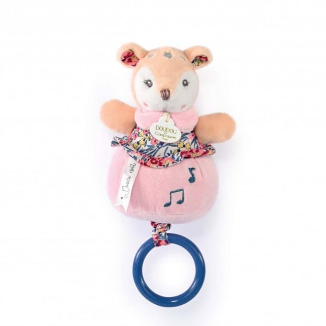 Doudou Müzikli Pembe Geyik Yavrusu 20 cm