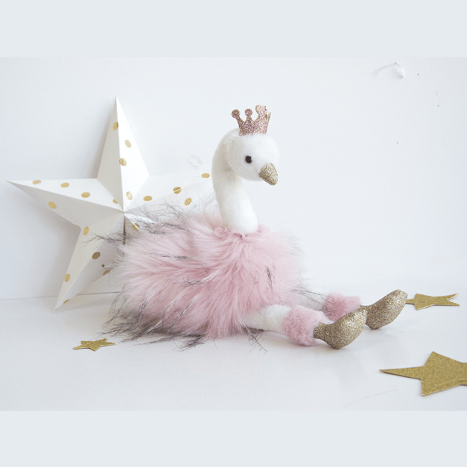 DouDou Pembe Kuğu 30 cm