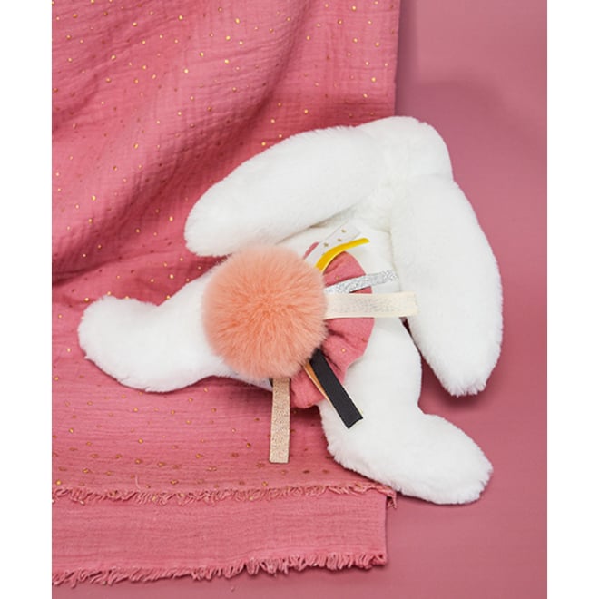 Doudou Pembe Ponpon Tavşan 25 cm