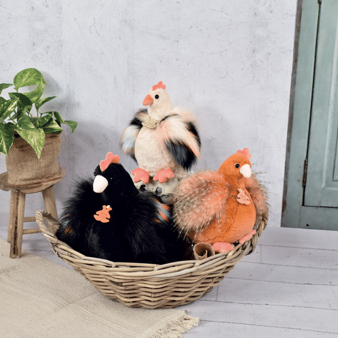 Doudou Siyah Tavuk 28 cm
