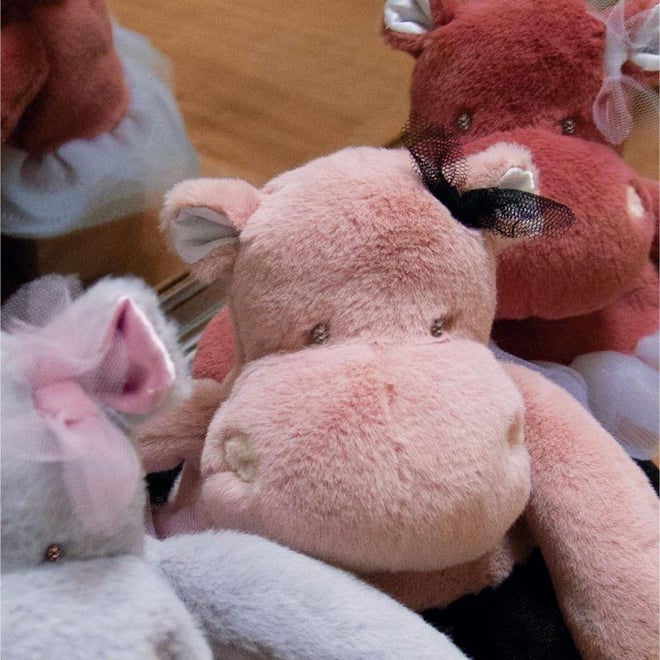 Doudou Tütülü Pembe Hipopotam 22 cm