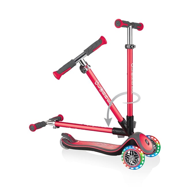Globber Elite Deluxe Işıklı Scooter - Kırmızı