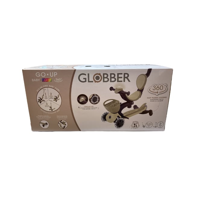 Globber Go Up Baby 360 Işıklı Scooter - Koyu Bej