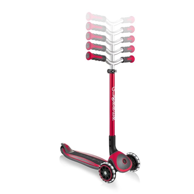 Globber Master Işıklı Katlanabilir Scooter - Kırmızı