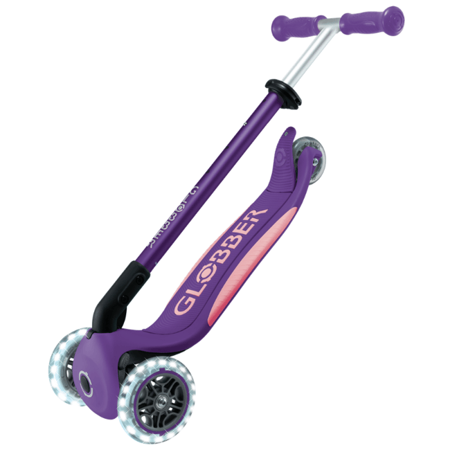 GlobberGlobber Elite Deluxe Işıklı Scooter - Koyu Mor