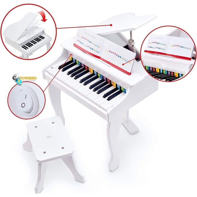 Hape Deluxe Grand Elektronik Piyano - Beyaz