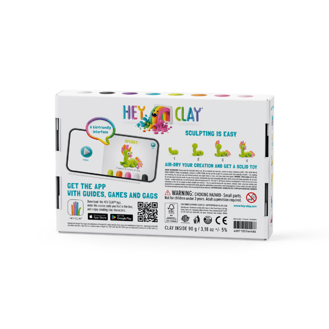 Hey ClayHey Clay Yaratıcı Kil Seti - Brighty, Cloudy, Sparky