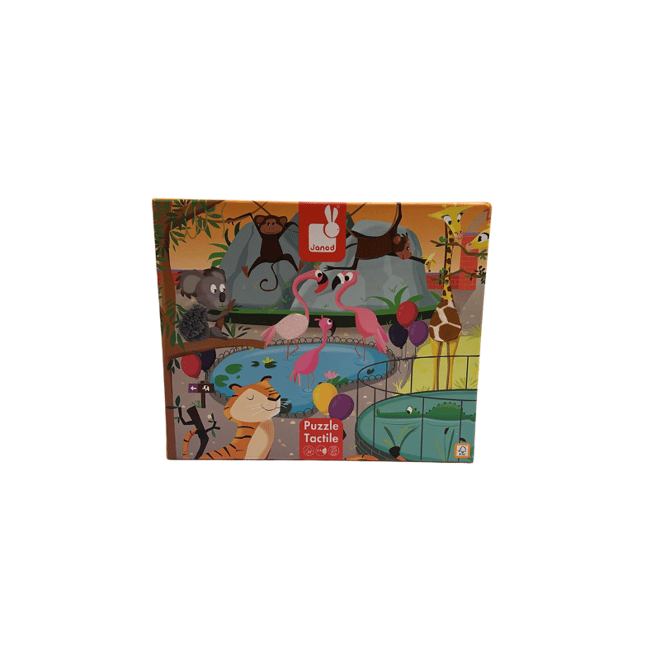 Janod 20 Parça Dokun Hisset Puzzle - Hayvanat Bahçesi