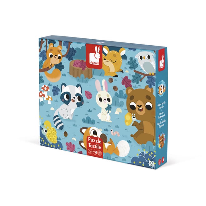 Janod 20 Parça Dokun Hisset Puzzle - Hayvanlar