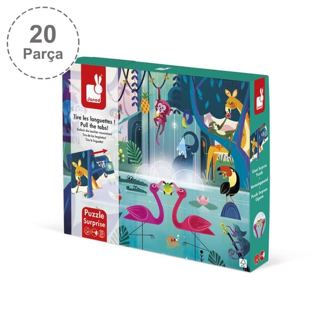 Janod 20 Parça Sürpriz Puzzle - Orman