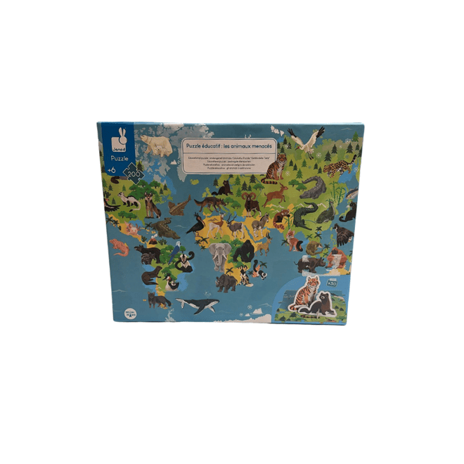 Janod 200 Parça Figürlü Puzzle - Hayvanlar