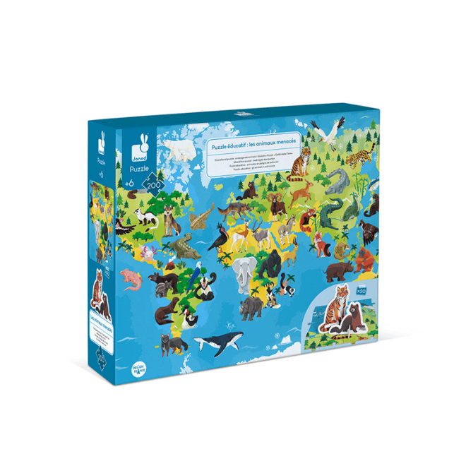 Janod 200 Parça Figürlü Puzzle - Hayvanlar