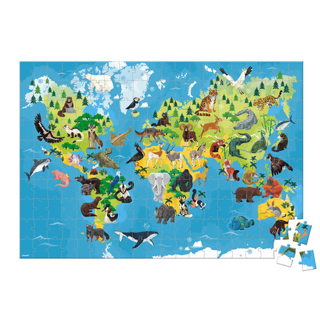 Janod 200 Parça Figürlü Puzzle - Hayvanlar
