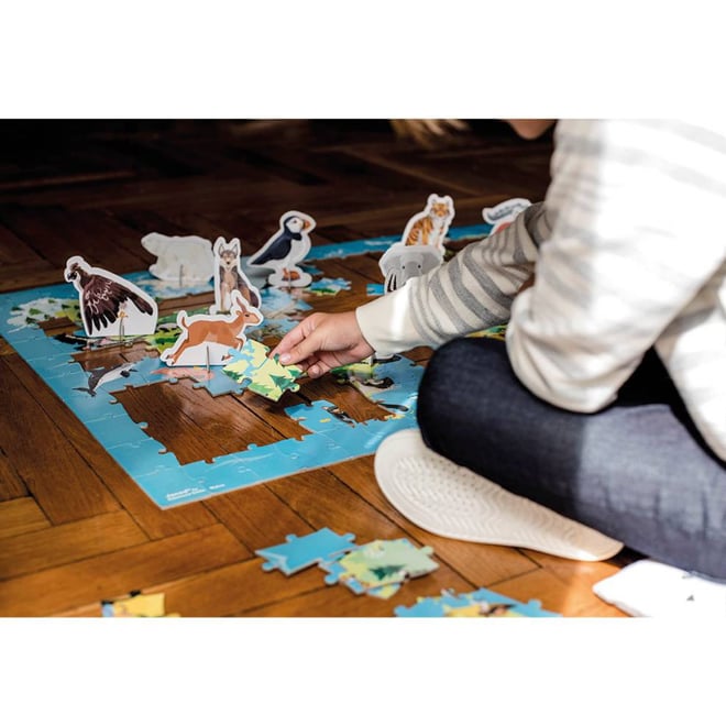 Janod 200 Parça Figürlü Puzzle - Hayvanlar