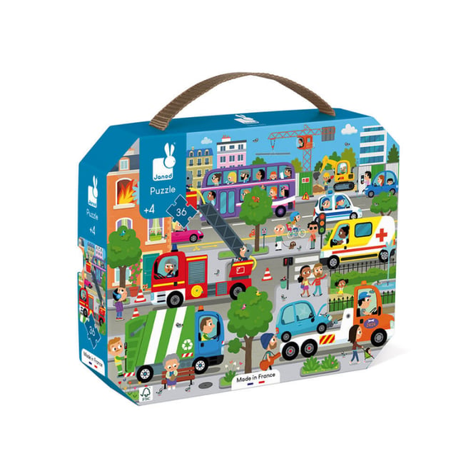 Janod 36 Parça Çantalı Puzzle - Şehir