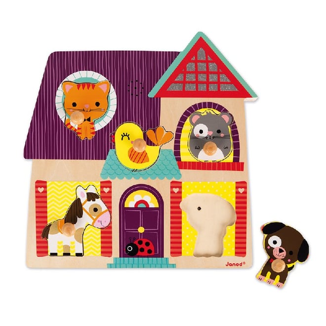 Janod Ahşap Müzikli Puzzle - My Little Friends