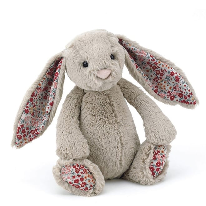 Jellycat Çiçekli Bej Tavşan Orta Boy