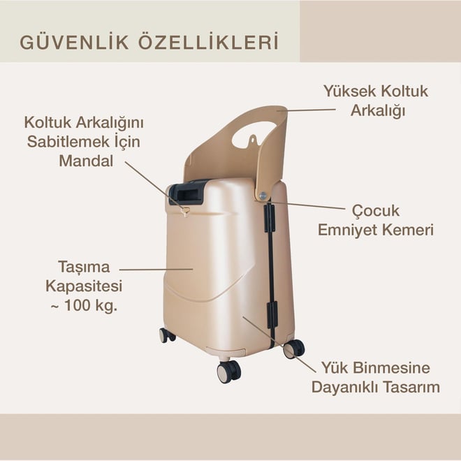 MiaMily Carry On Kabin Boy Valiz - Champagne Gold