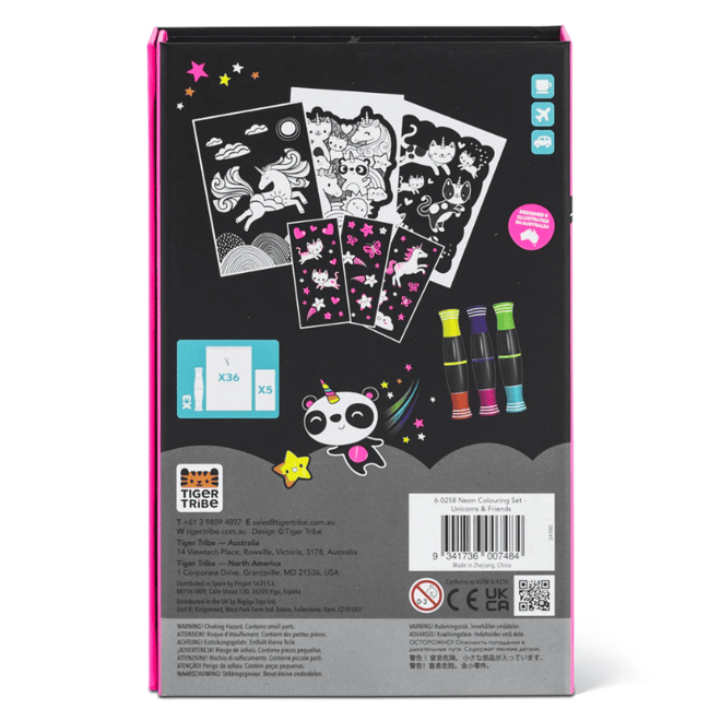 Tiger Tribe Neon Boyama Seti - Unicorns and Friends