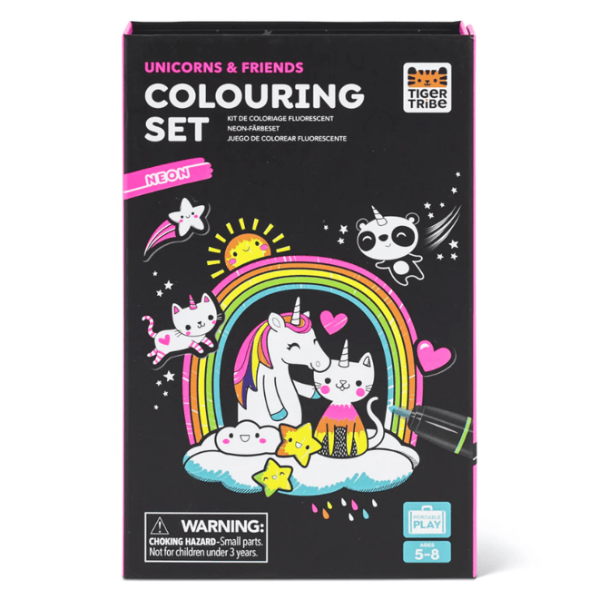 Tiger Tribe Neon Boyama Seti - Unicorns and Friends