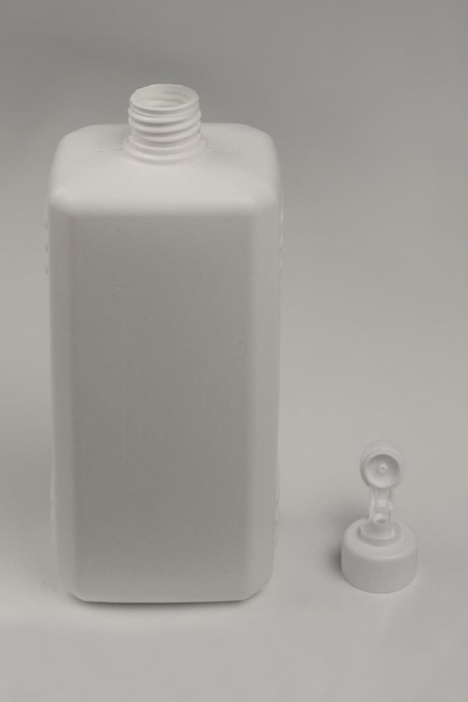  Köşeli Plastik Şişe Beyaz 1000 ml
