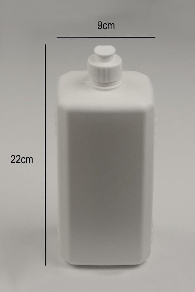  Köşeli Plastik Şişe Beyaz 1000 ml