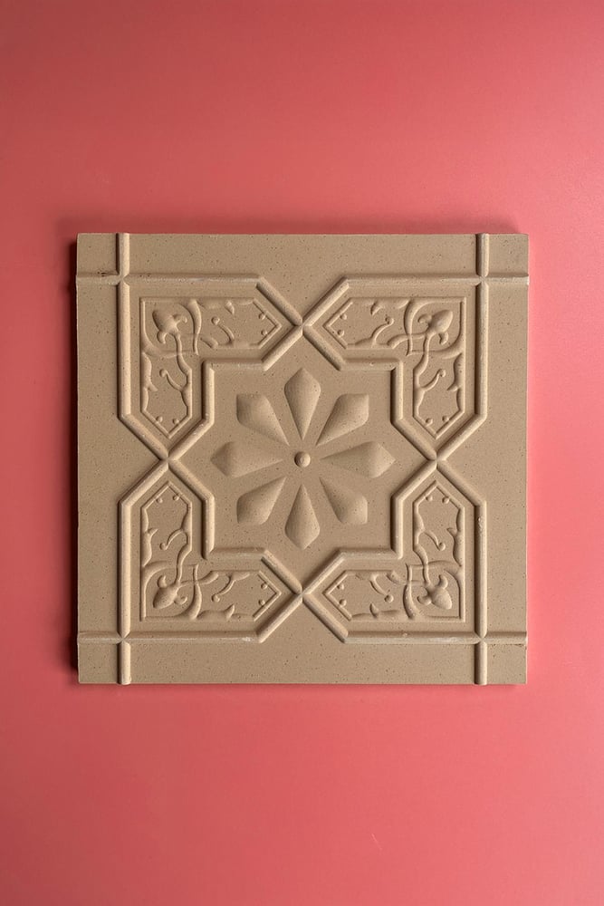 Motifli Karo 20x20cm Seramik Bisküvi