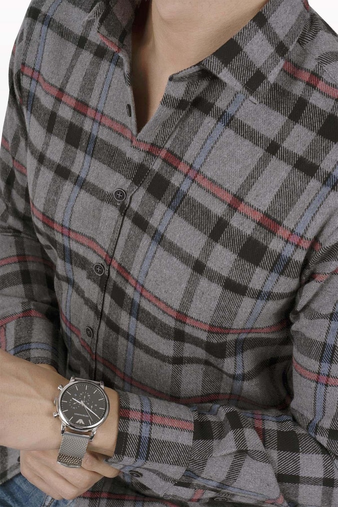 EtikmenFüme Kırmızı Çizgi Slimfit Oduncu Hediye Kutulu Erkek GömlekGÖMLEK MODELLERİ