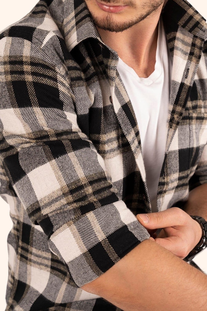 EtikmenKahve Beyaz Slimfit Oduncu Hediye Kutulu Erkek GömlekGÖMLEK MODELLERİ