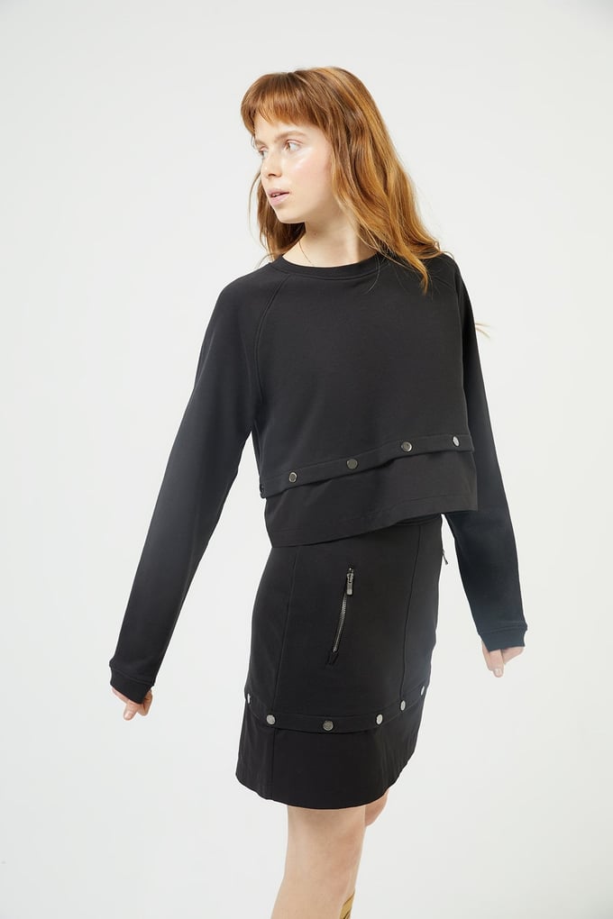 Siyah Geniş Kesim Sweatshirt