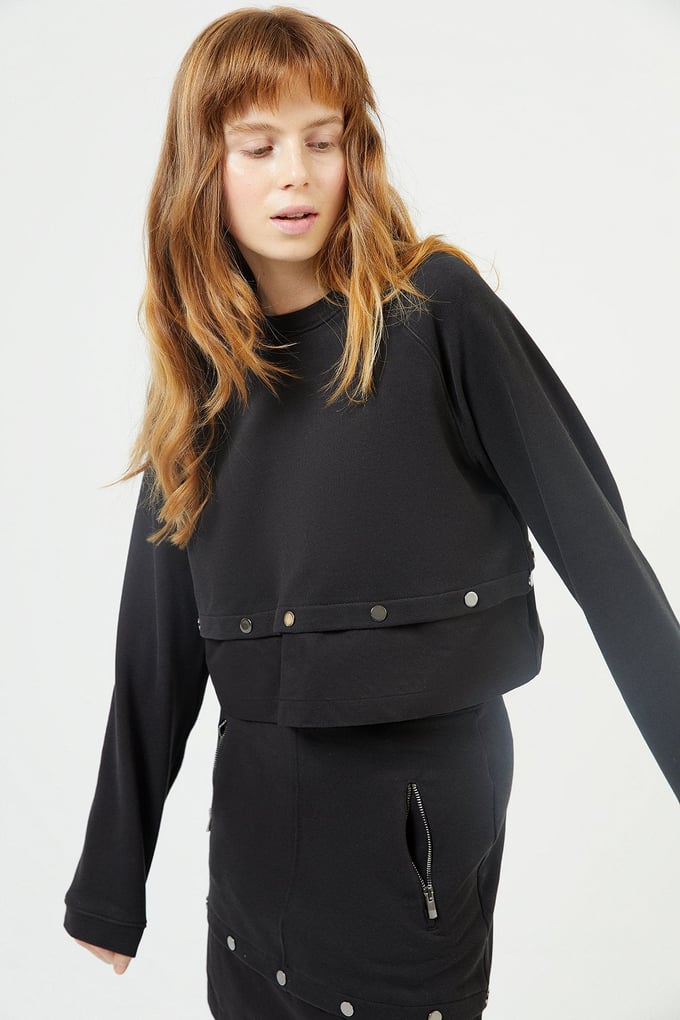 Siyah Geniş Kesim Sweatshirt