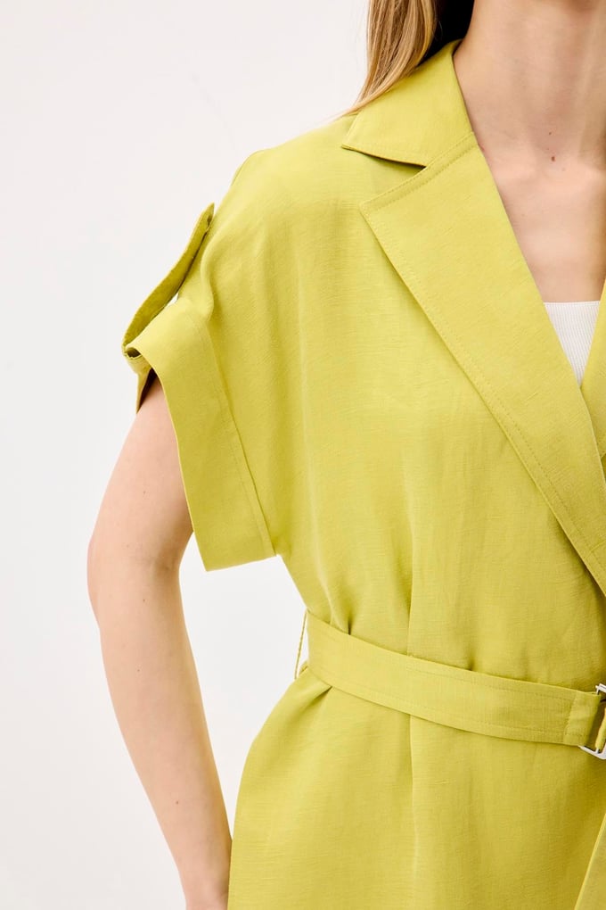 Accessory Detail Double Breasted Khaki Crop Jacket