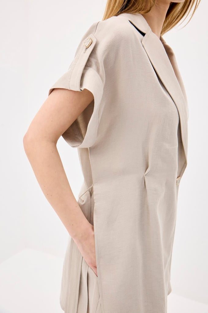Accessory Detail Double Breasted Mink Crop Jacket