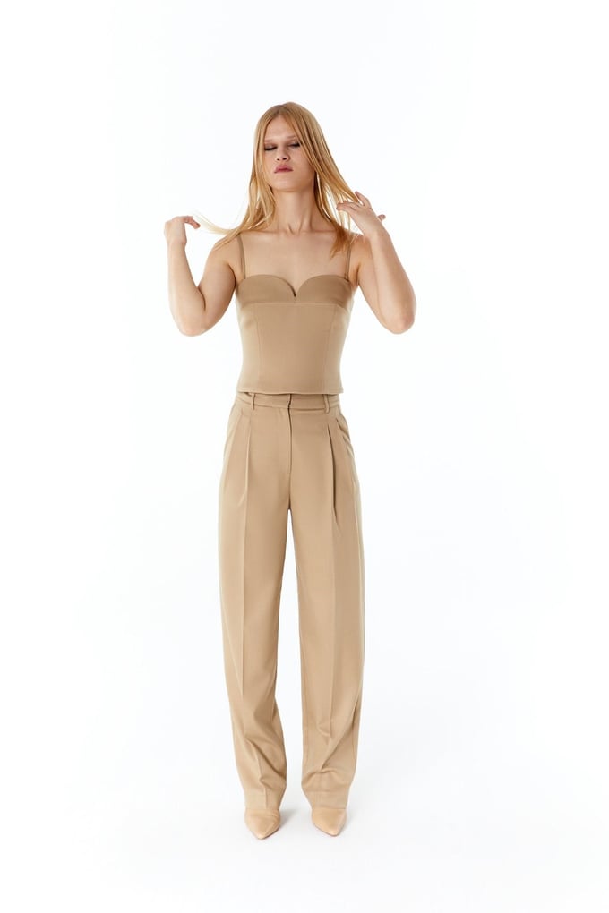 Askılı Camel Büstiyer Top
