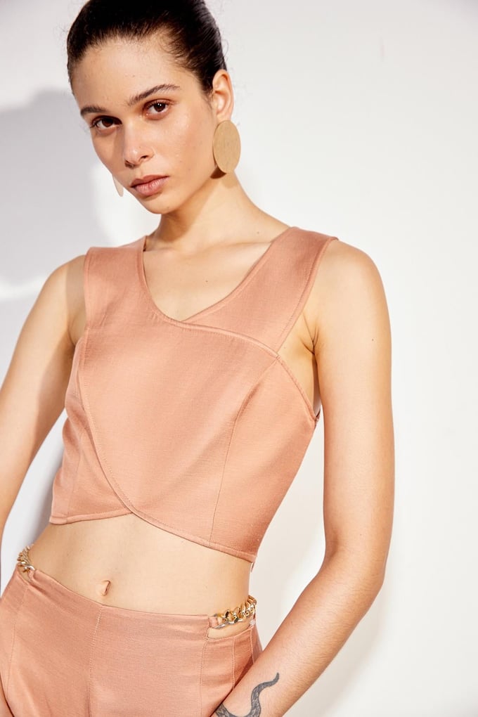 Strappy Nude Crop Bustier