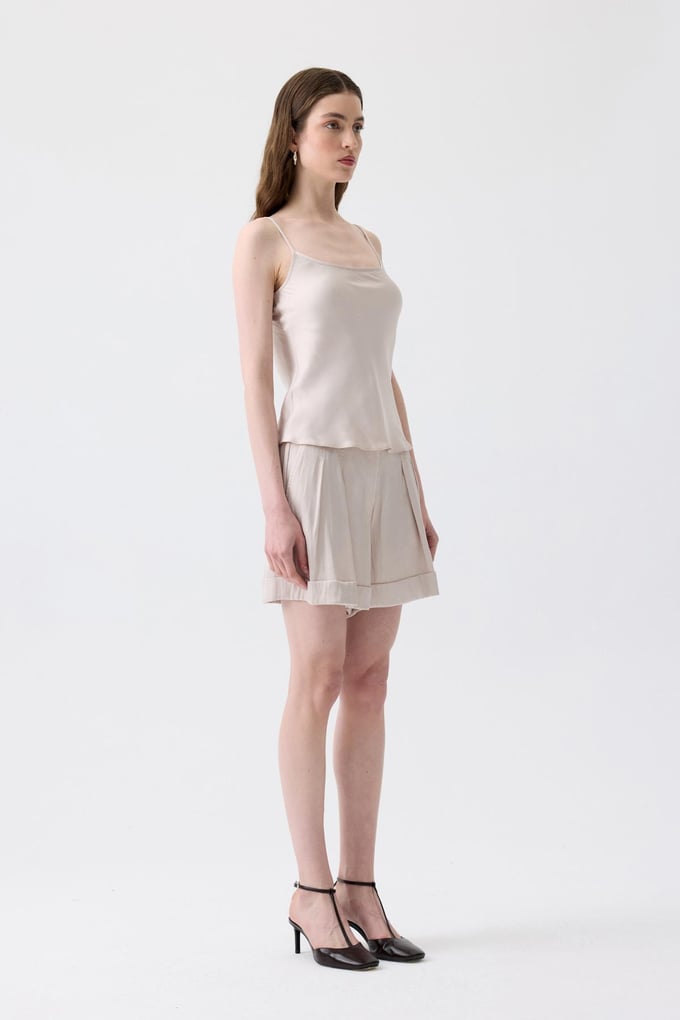Strappy Ribbon Band Detail Ecru Blouse