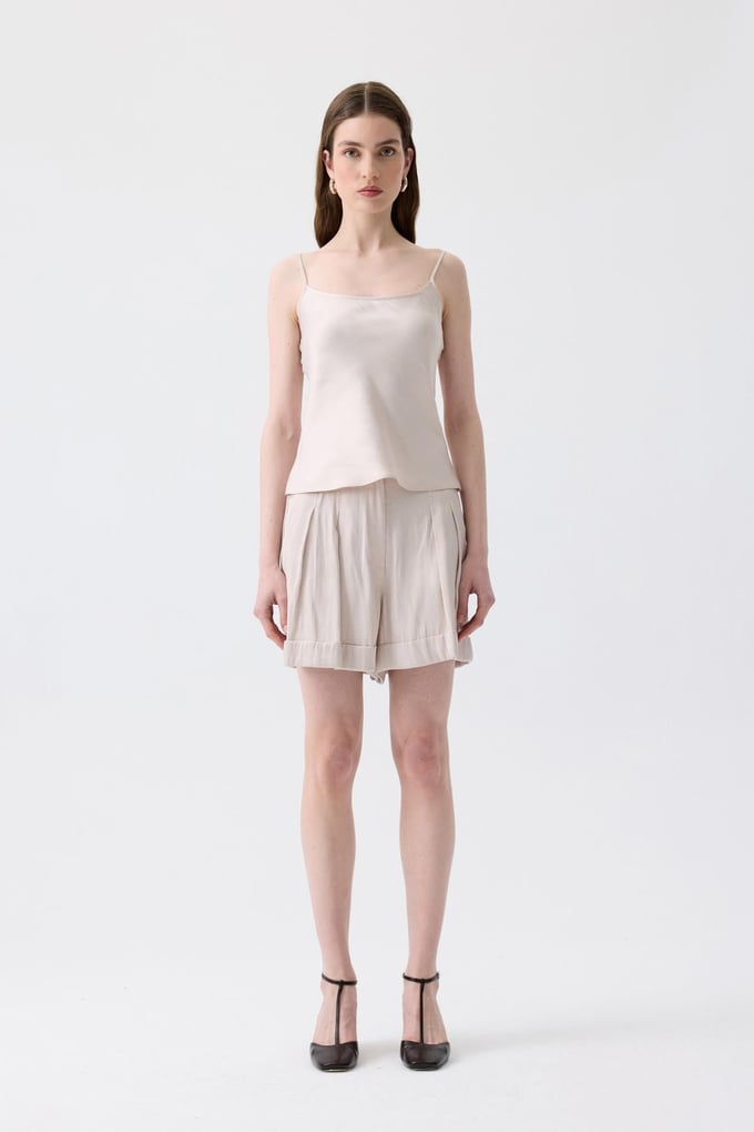 Strappy Ribbon Band Detail Ecru Blouse